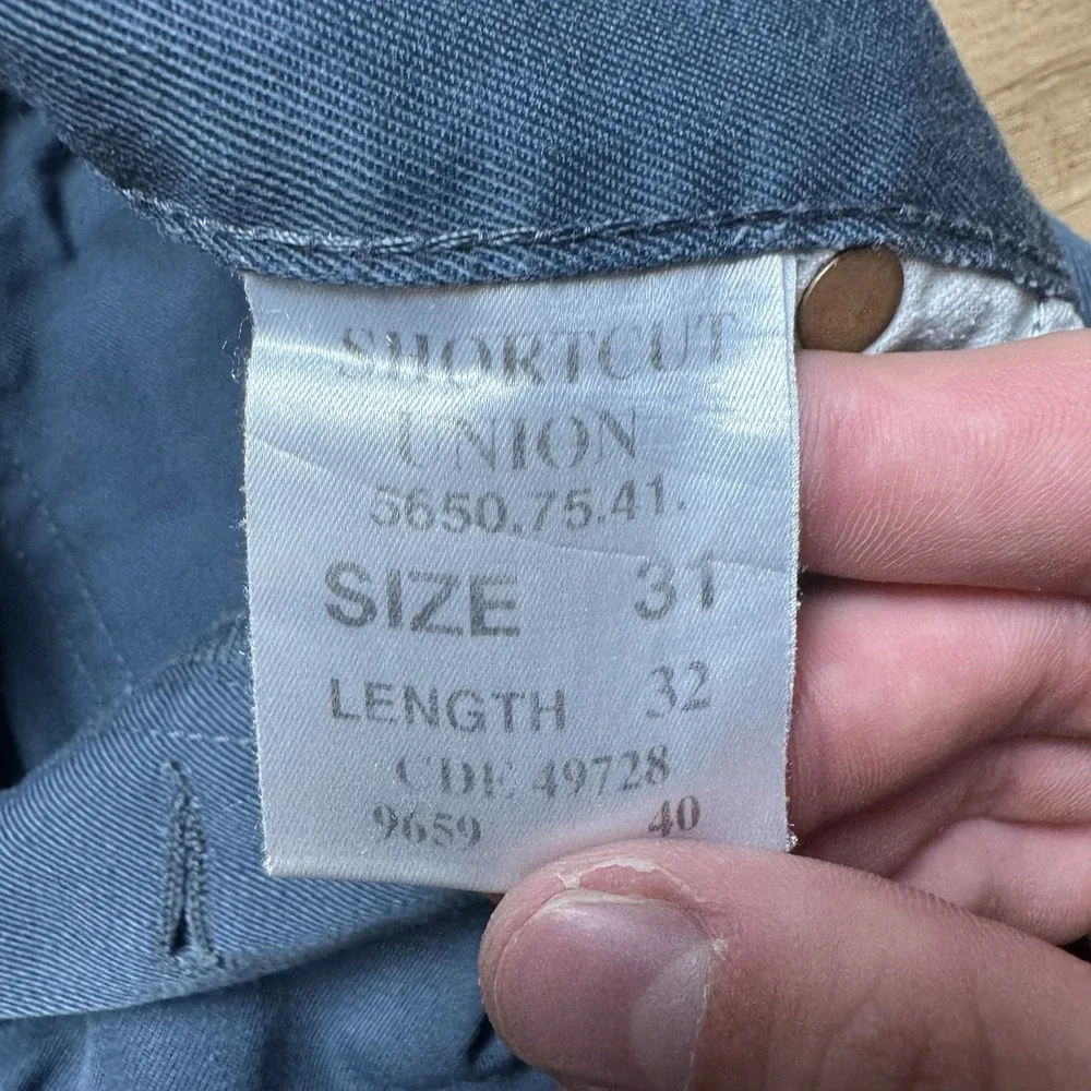 G-Star Raw Pants Mens 30x30 Blue Shortcut Union Button Fly Workwear Trousers